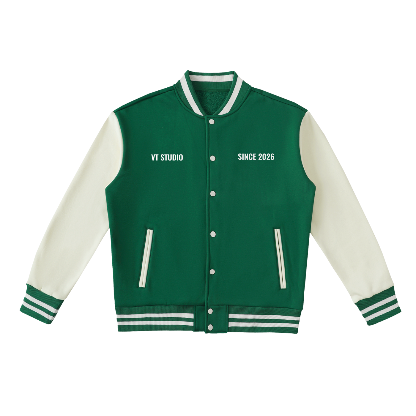 Unisex Two-Tone Fleeced Varsity Jacket