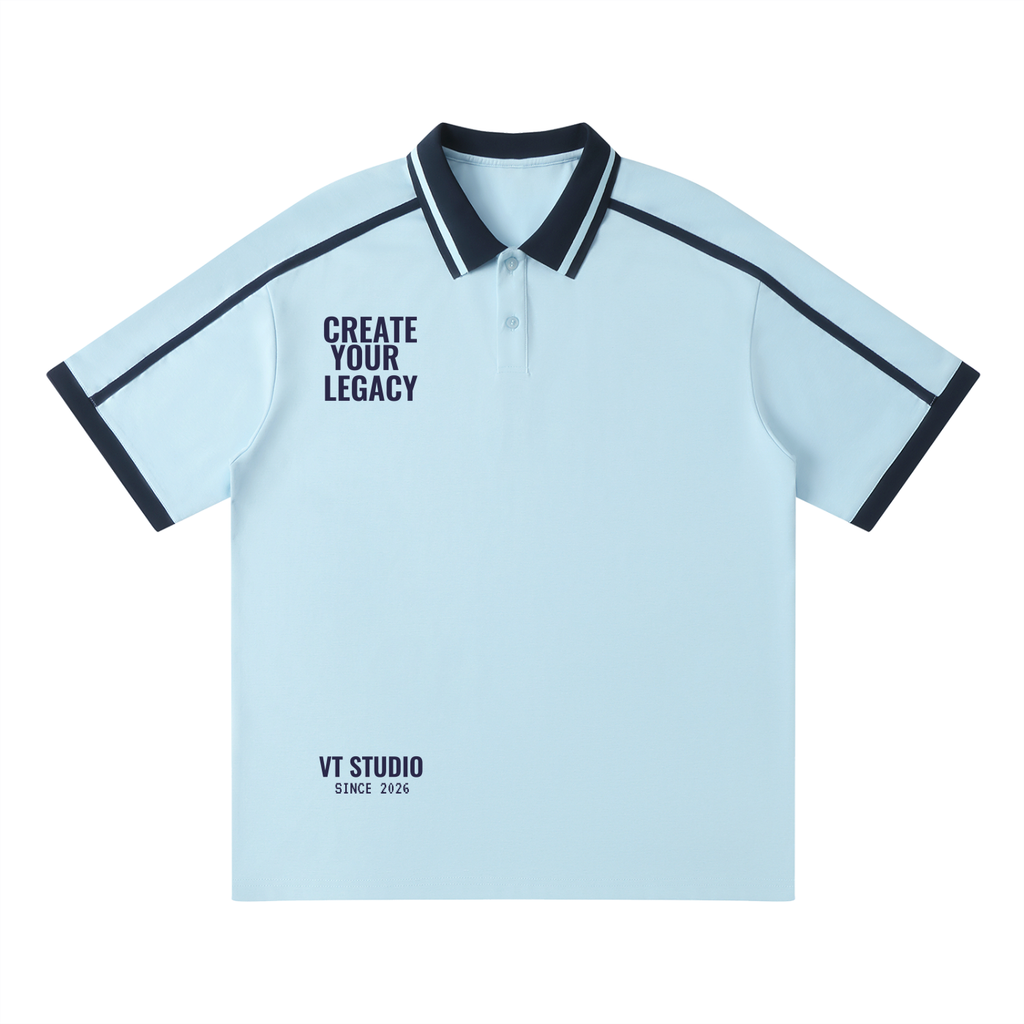 Unisex Contrast Piping Polo Shirt