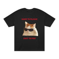 Cat Meme Tee — "Hard to Please, Easy to Piss" Graphic T-Shirt