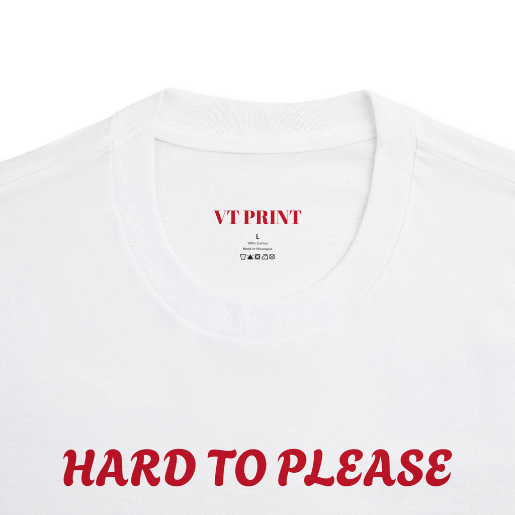 Cat Meme Tee — "Hard to Please, Easy to Piss" Graphic T-Shirt