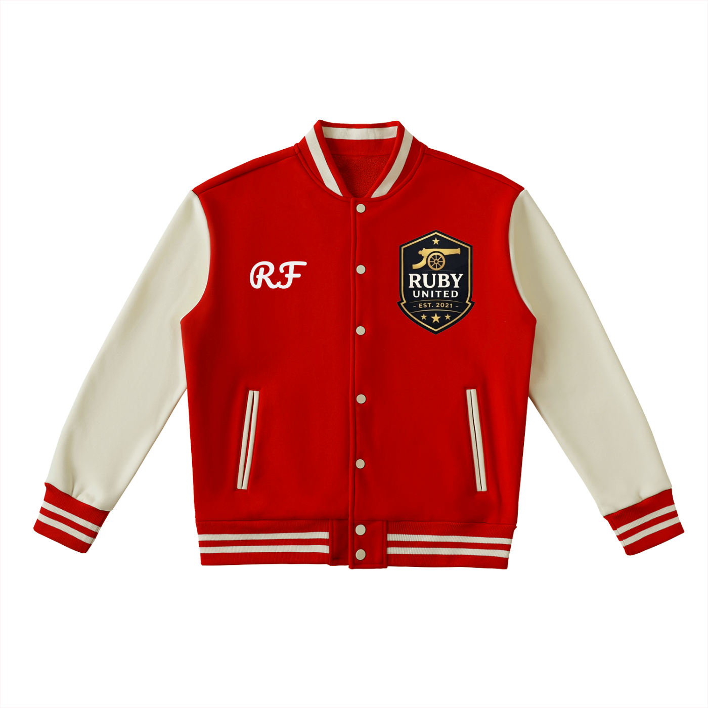 Ruby United Two-Tone Fleeced Varsity Jacket