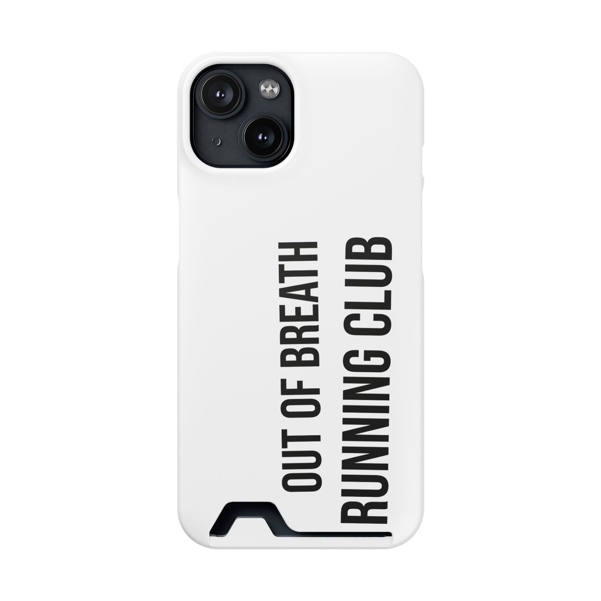 Phone Case with Card Holder — "Out of Breath Running Club" Minimalist Running Phone Wallet