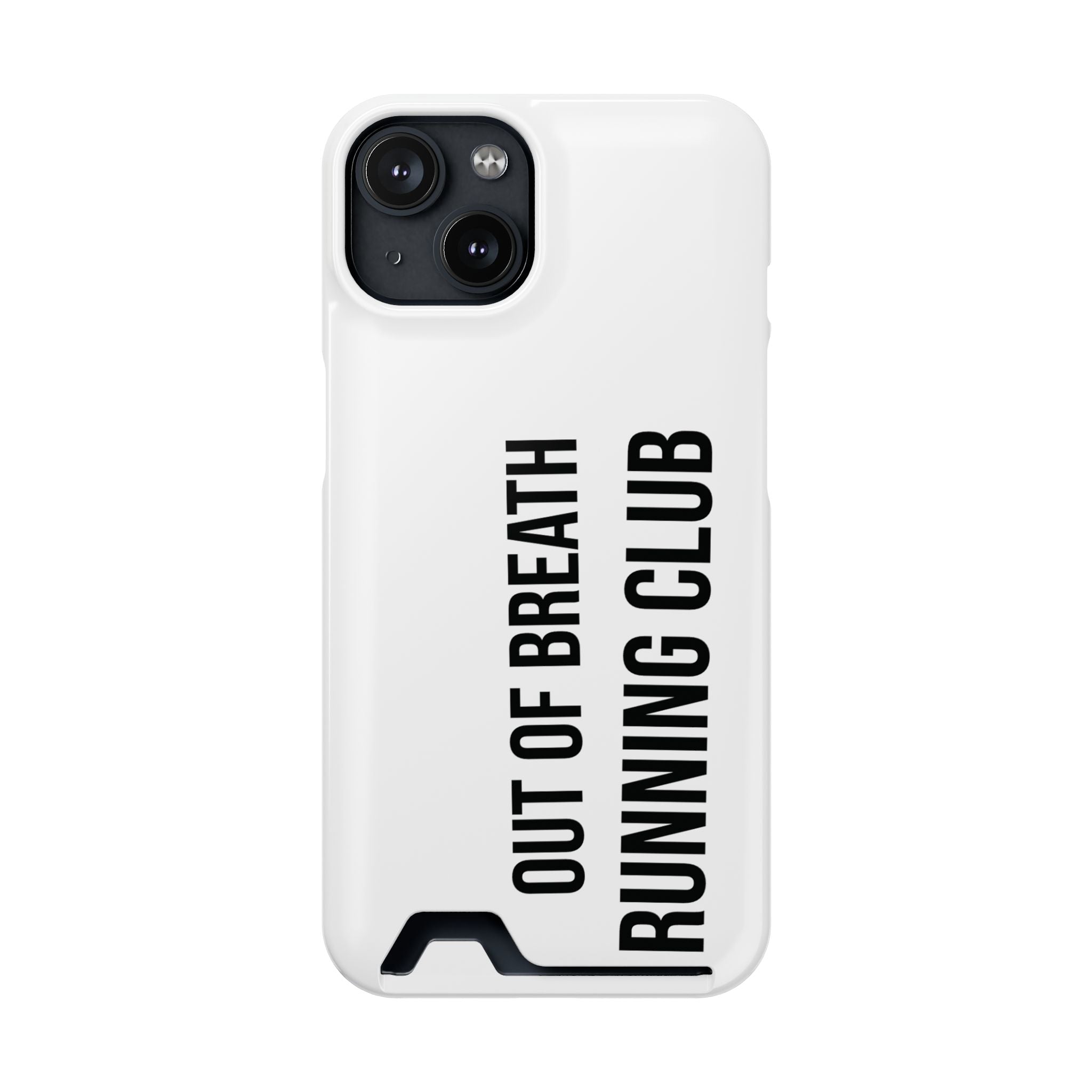Phone Case with Card Holder — "Out of Breath Running Club" Minimalist Running Phone Wallet