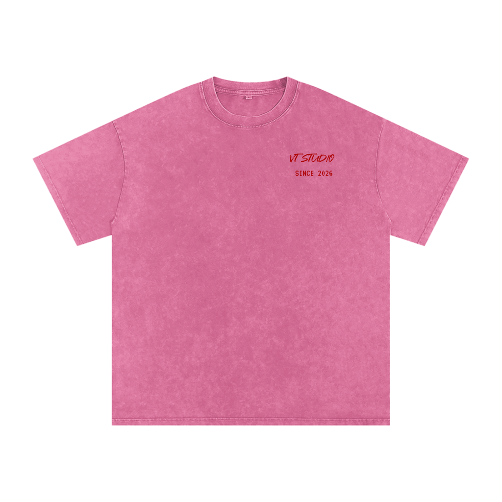 Snow Washed Oversized Cotton T-Shirt