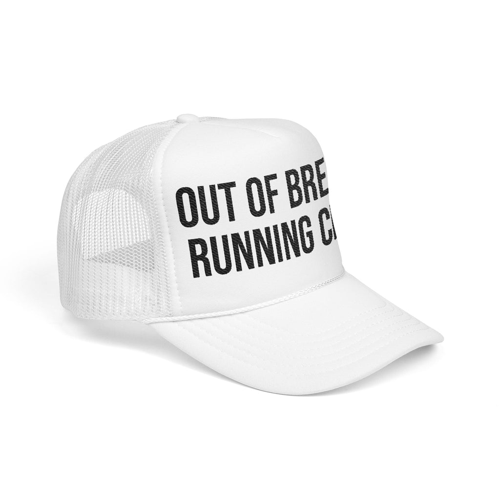 Out of Breath Running Club Foam Trucker Hat — Funny Runner Cap