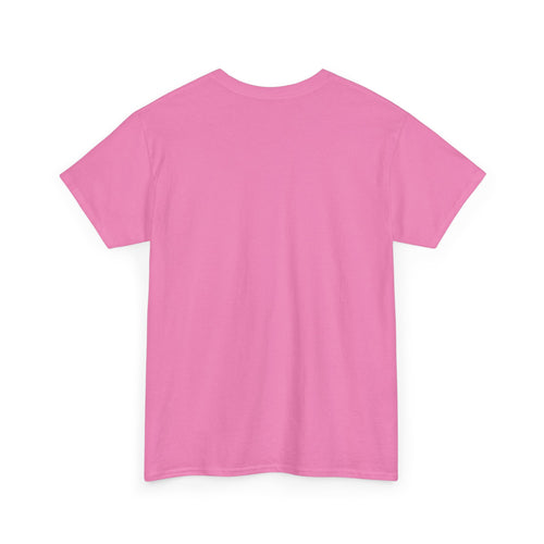 Graphic Tee — "MMM HUETA" Pink Minimalist Shirt