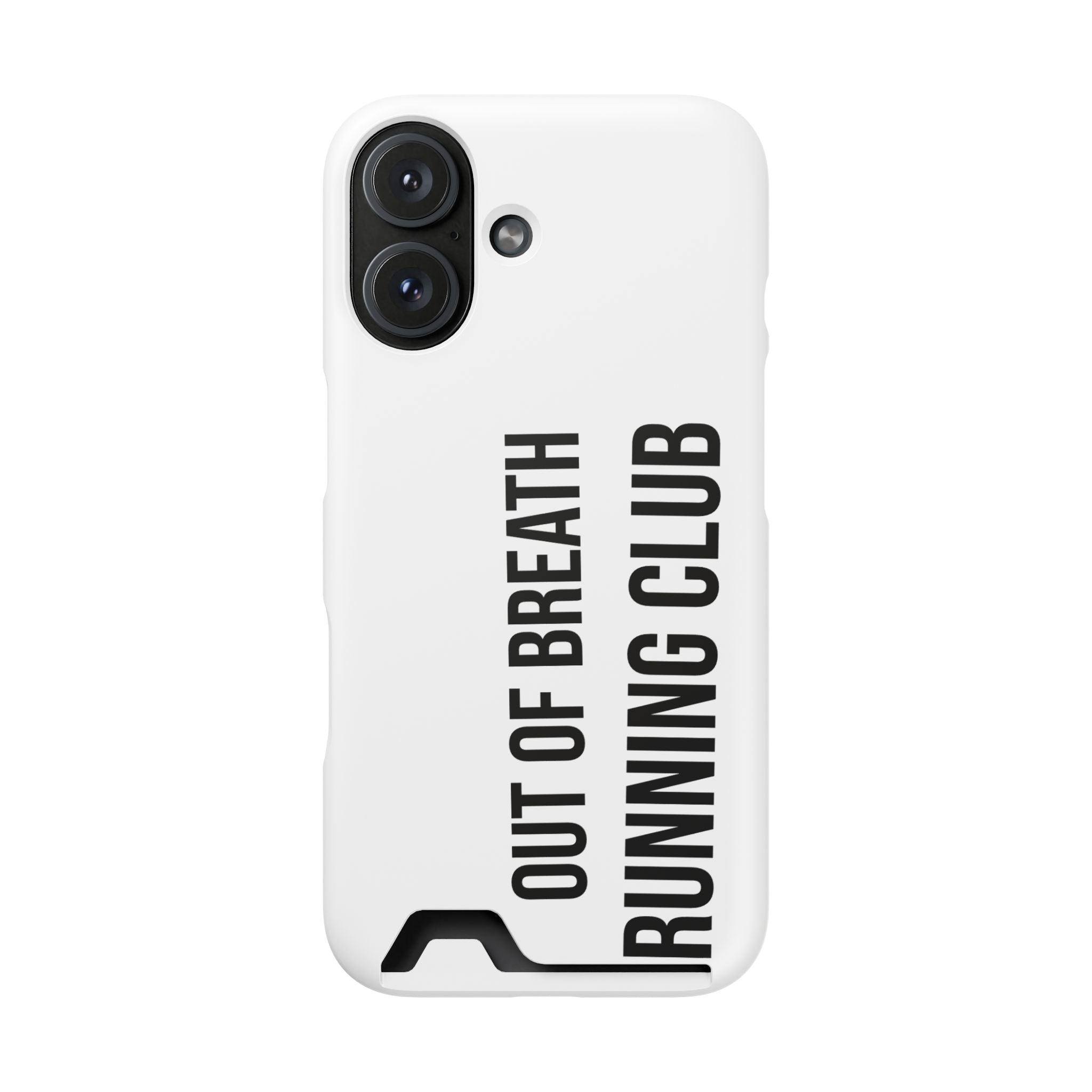 Phone Case with Card Holder — "Out of Breath Running Club" Minimalist Running Phone Wallet