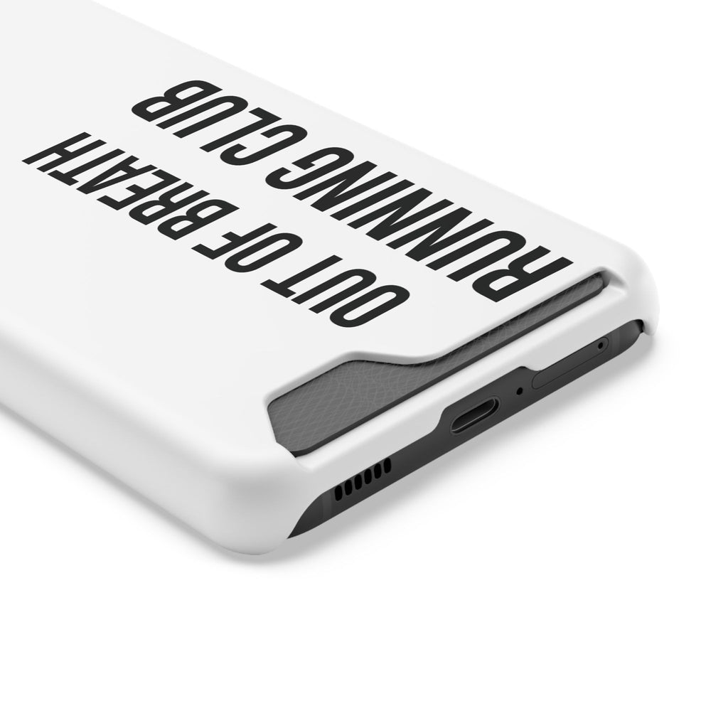 Phone Case with Card Holder — "Out of Breath Running Club" Minimalist Running Phone Wallet
