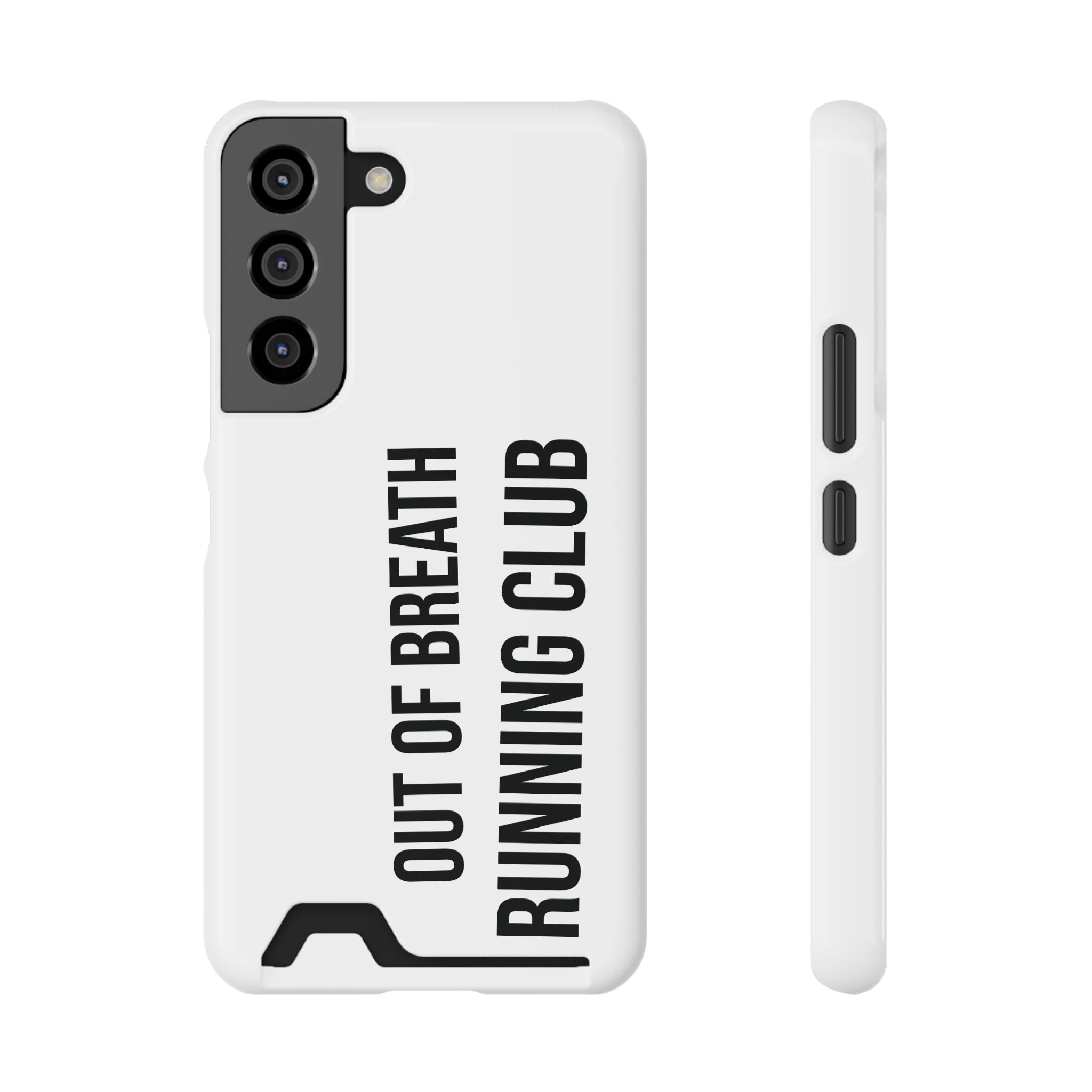 Phone Case with Card Holder — "Out of Breath Running Club" Minimalist Running Phone Wallet
