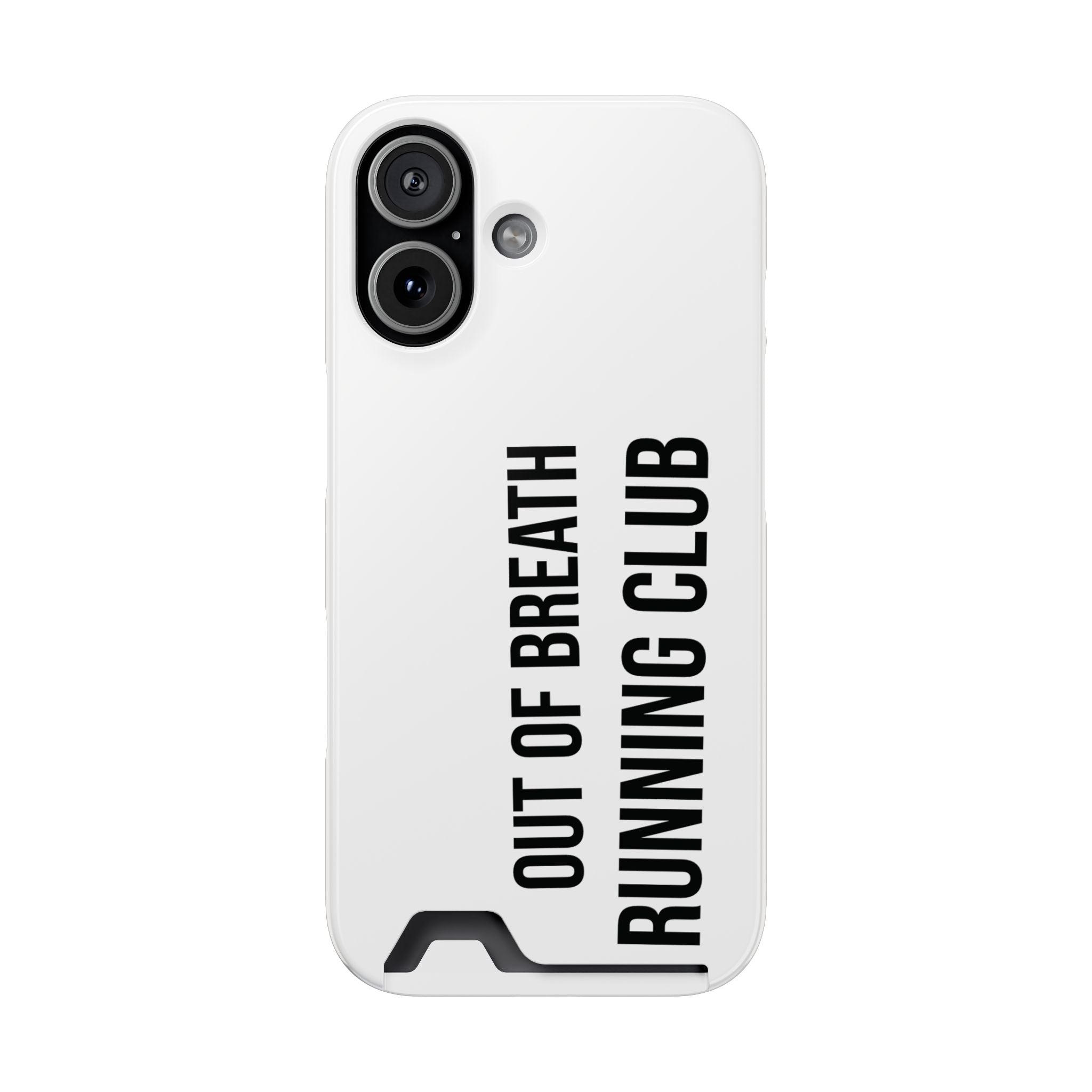 Phone Case with Card Holder — "Out of Breath Running Club" Minimalist Running Phone Wallet