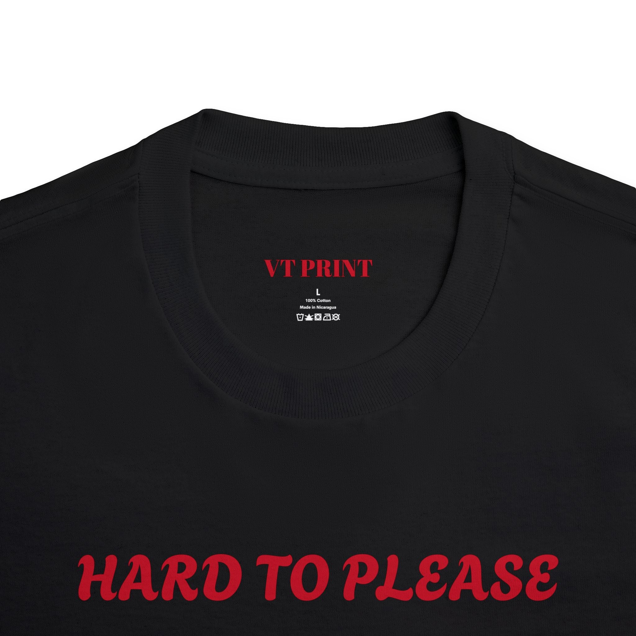 Cat Meme Tee — "Hard to Please, Easy to Piss" Graphic T-Shirt