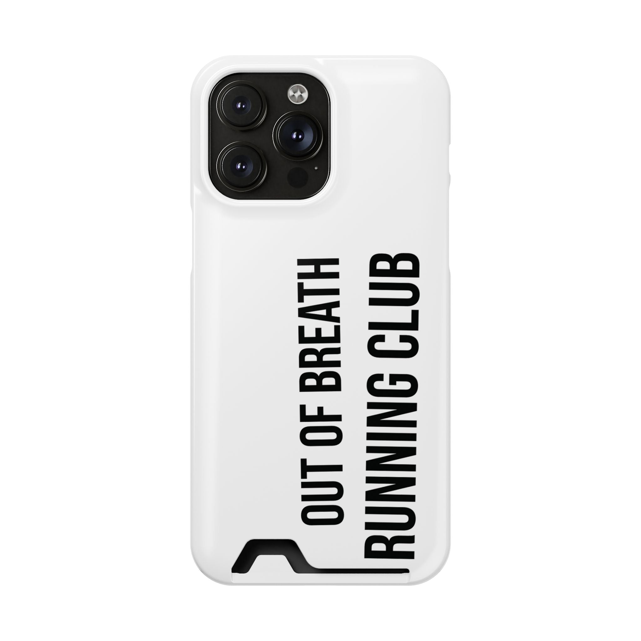 Phone Case with Card Holder — "Out of Breath Running Club" Minimalist Running Phone Wallet