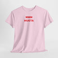 Graphic Tee — "MMM HUETA" Pink Minimalist Shirt