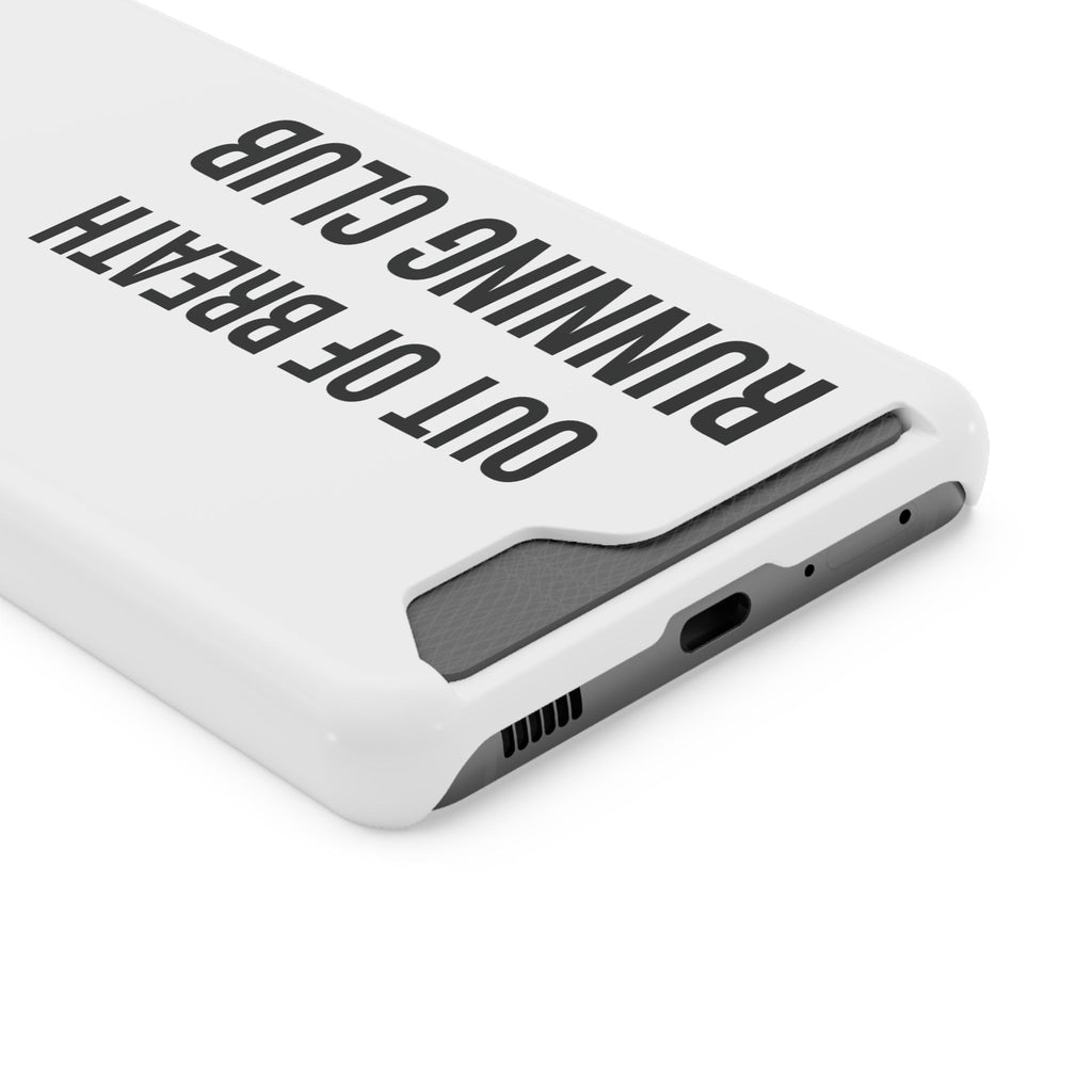 Phone Case with Card Holder — "Out of Breath Running Club" Minimalist Running Phone Wallet
