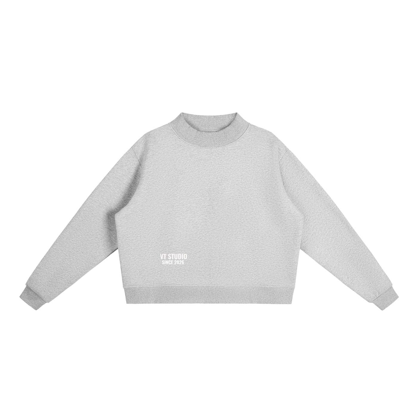 Essential Fleece Mock-Neck Crew Sweatshirt