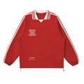 Contrast Striped Lapel Collar Sweatshirt
