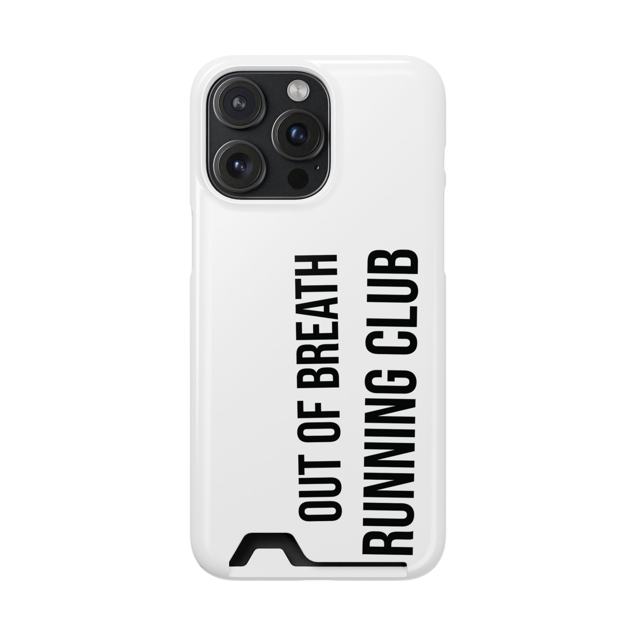 Phone Case with Card Holder — "Out of Breath Running Club" Minimalist Running Phone Wallet