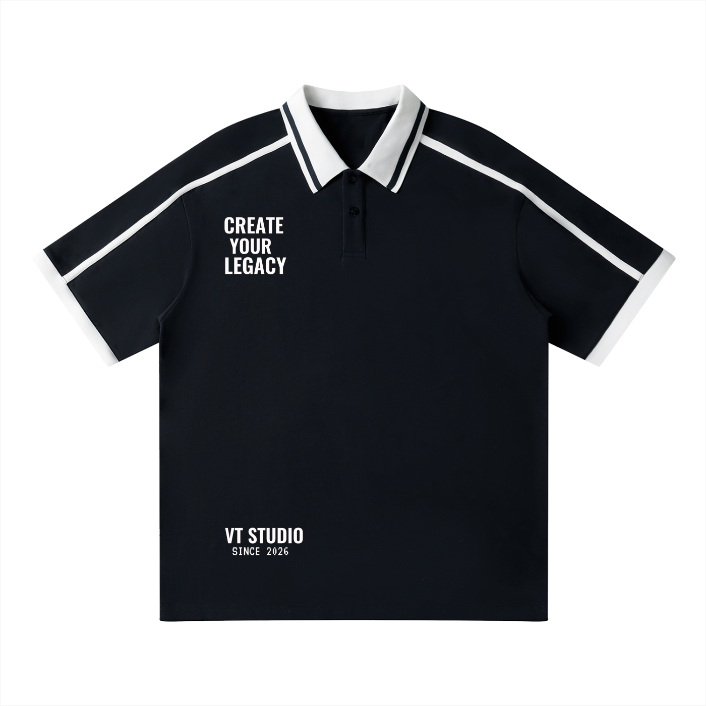 Unisex Contrast Piping Polo Shirt