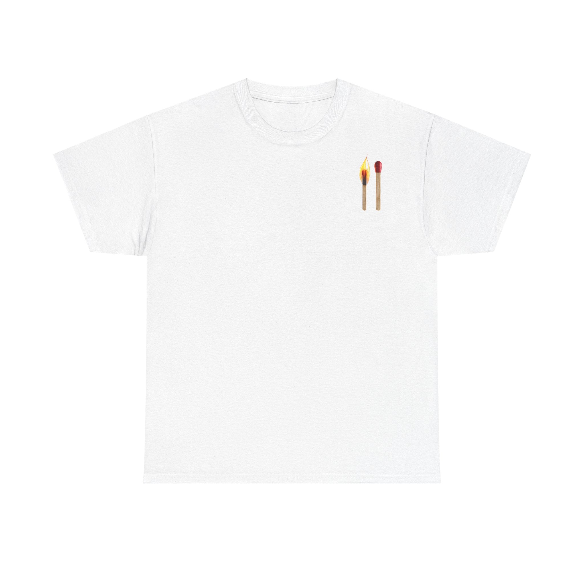 Matchstick Pocket Tee — Minimalist Flame Graphic T-Shirt