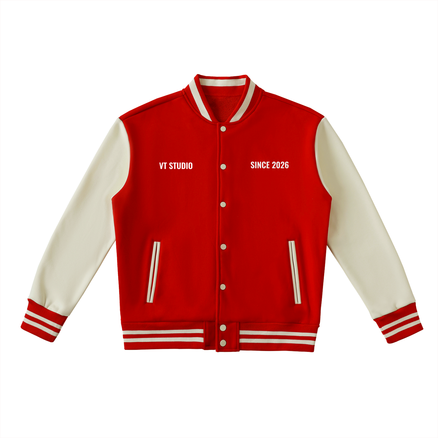Unisex Two-Tone Fleeced Varsity Jacket