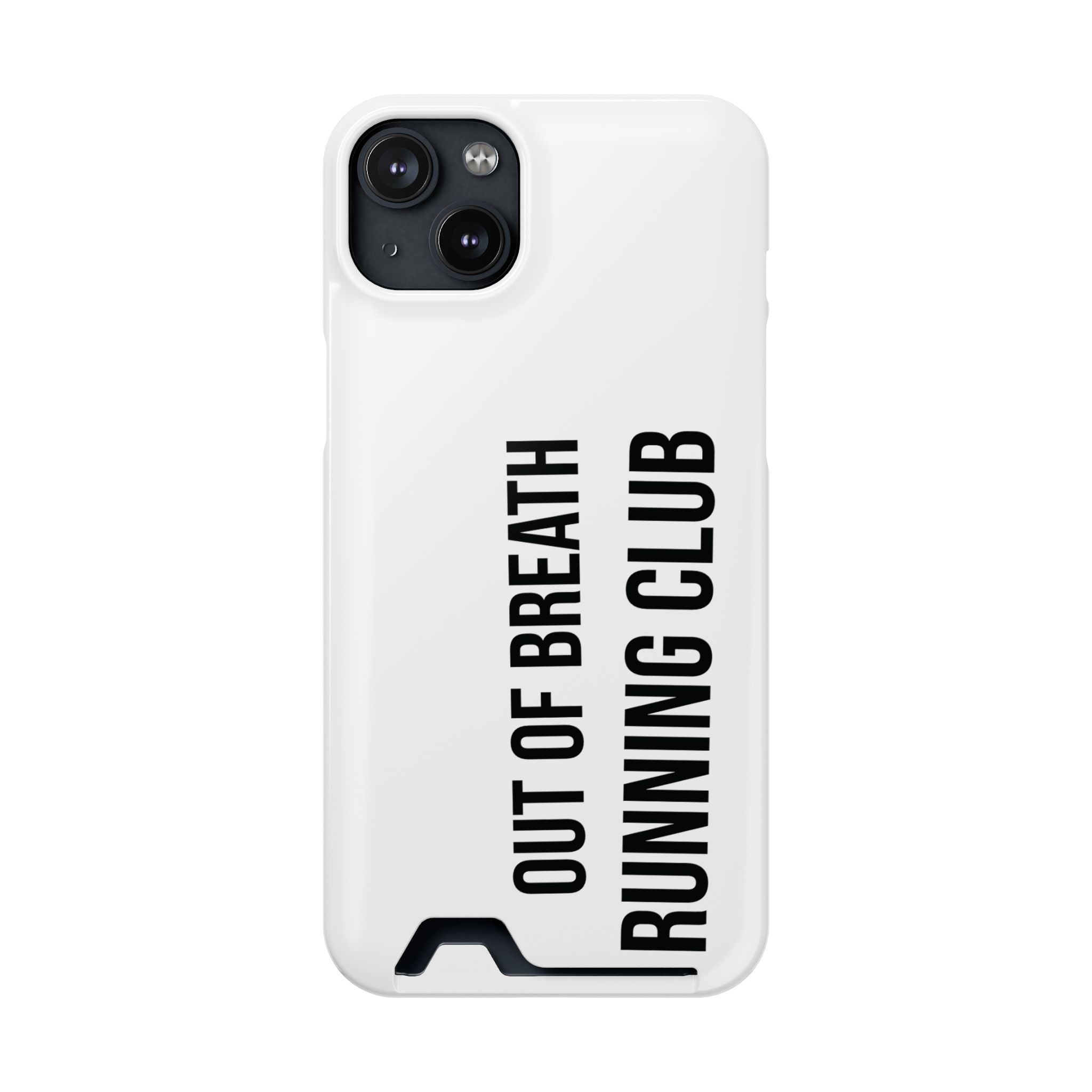 Phone Case with Card Holder — "Out of Breath Running Club" Minimalist Running Phone Wallet