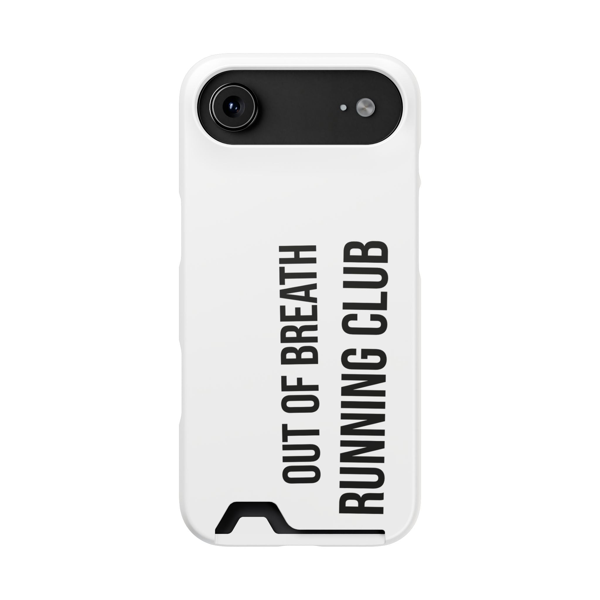 Phone Case with Card Holder — "Out of Breath Running Club" Minimalist Running Phone Wallet