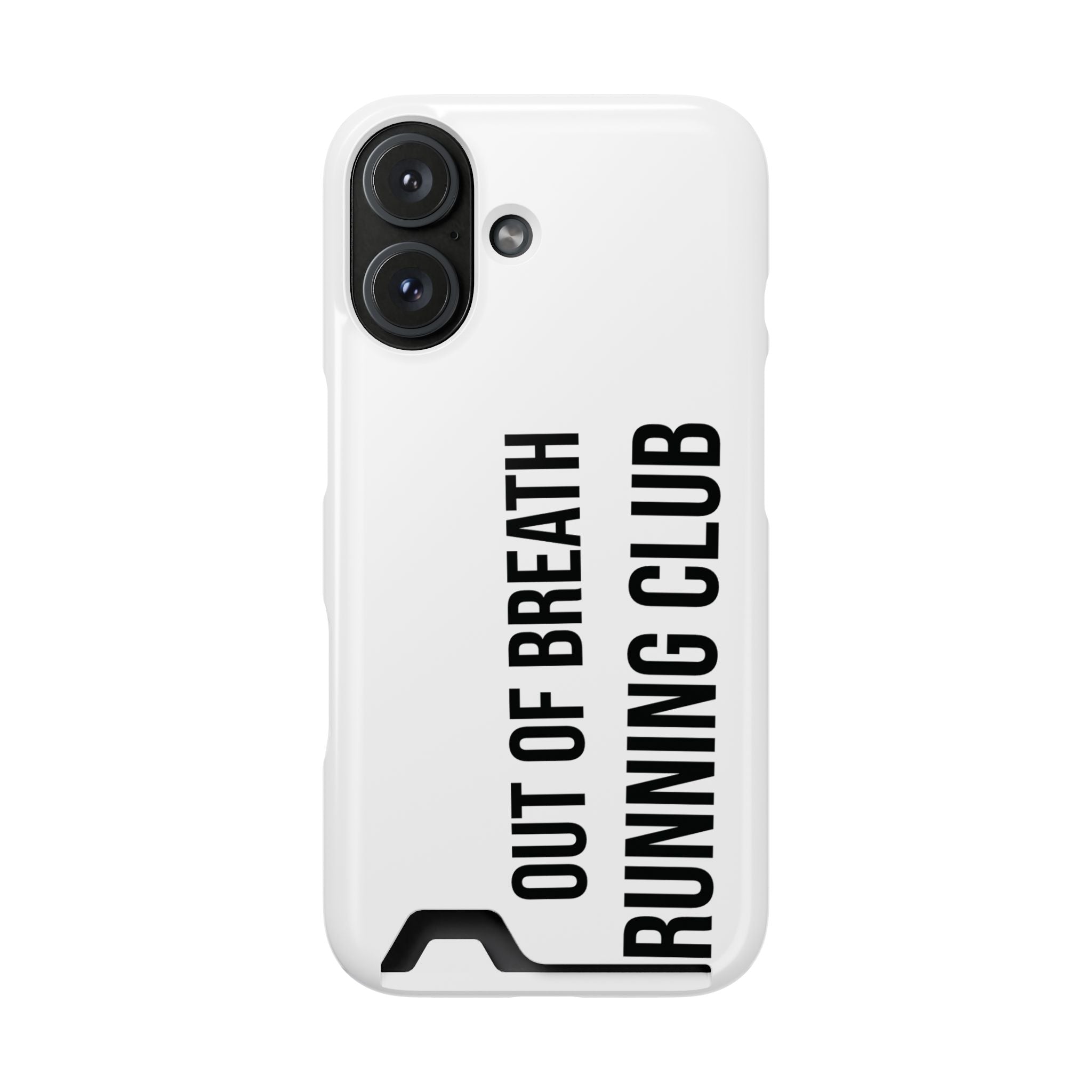 Phone Case with Card Holder — "Out of Breath Running Club" Minimalist Running Phone Wallet