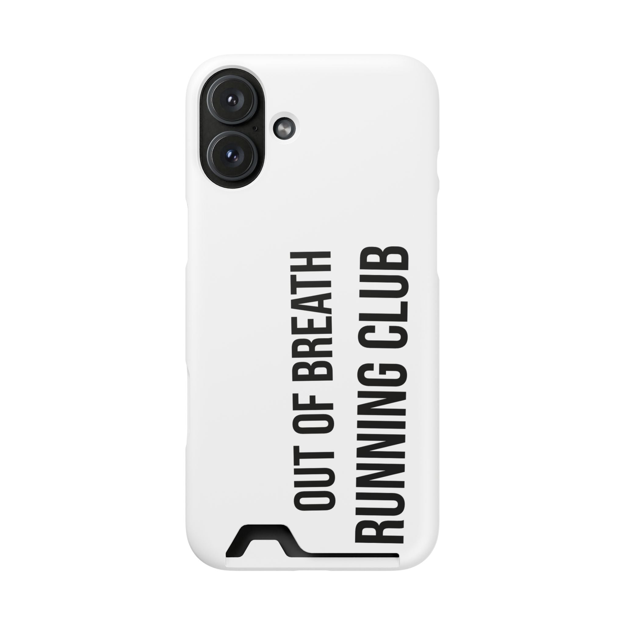 Phone Case with Card Holder — "Out of Breath Running Club" Minimalist Running Phone Wallet