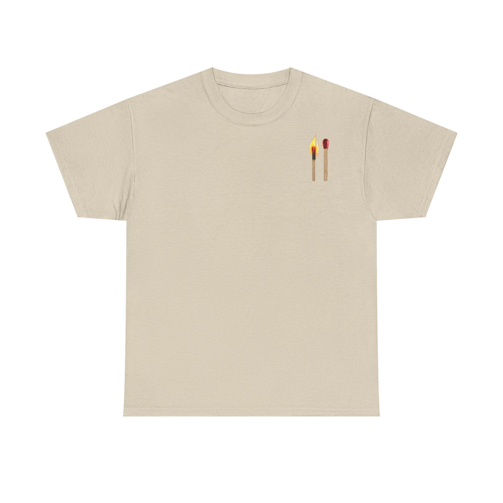 Matchstick Pocket Tee — Minimalist Flame Graphic T-Shirt