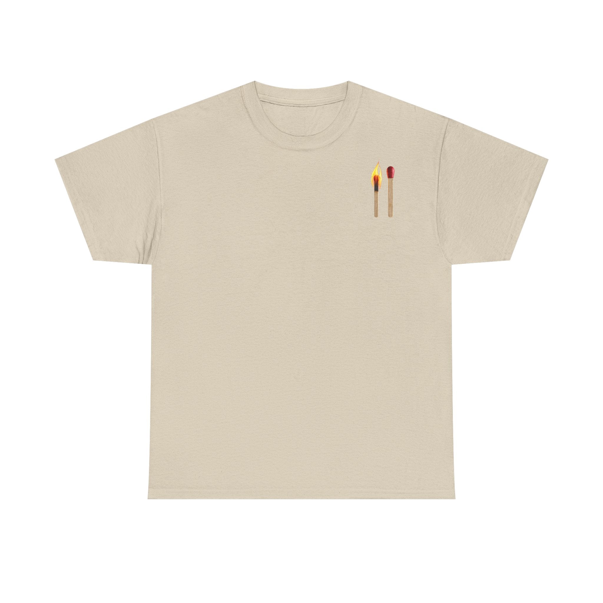 Matchstick Pocket Tee — Minimalist Flame Graphic T-Shirt