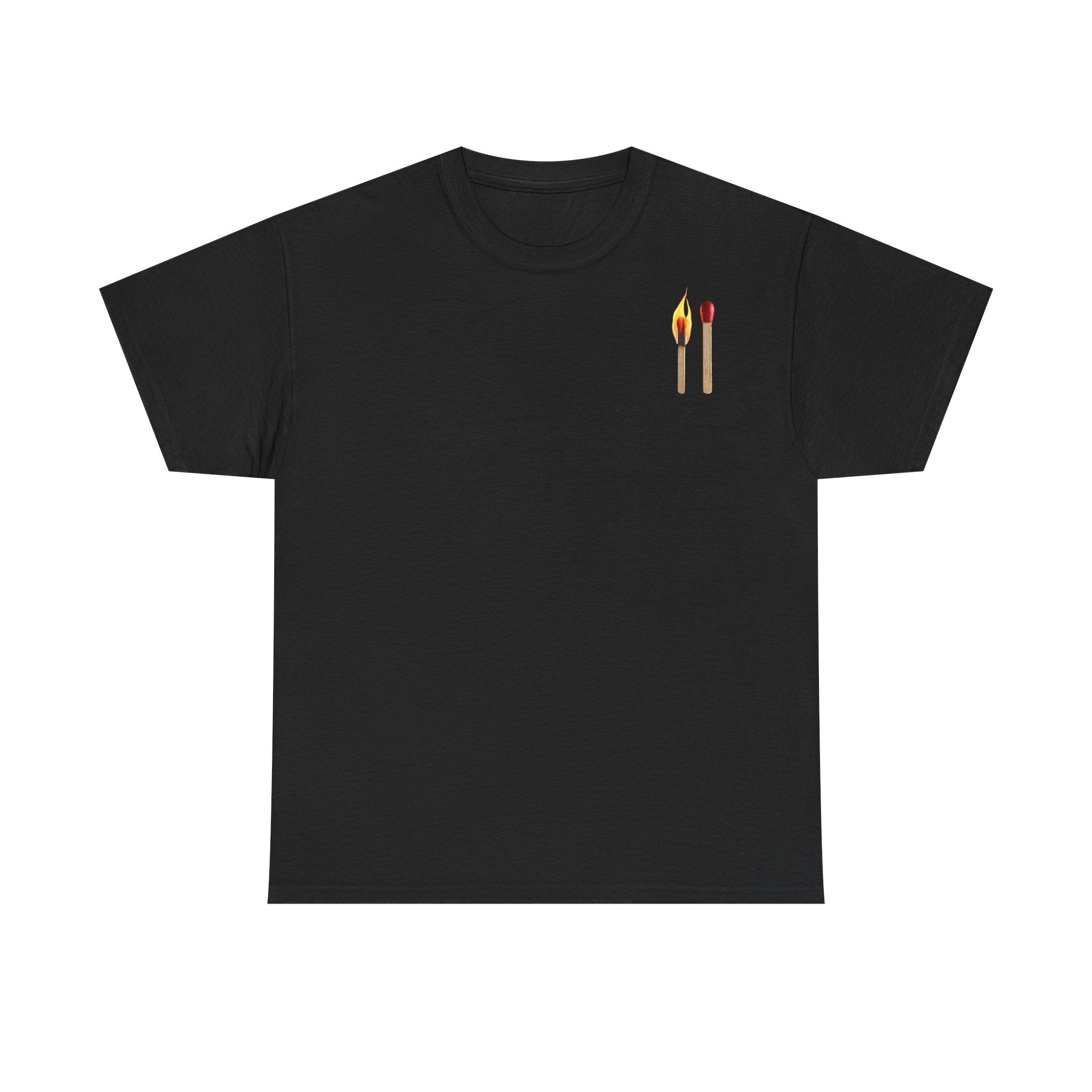 Matchstick Pocket Tee — Minimalist Flame Graphic T-Shirt