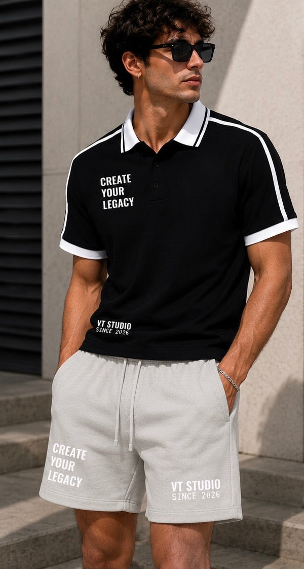 Unisex Contrast Piping Polo Shirt