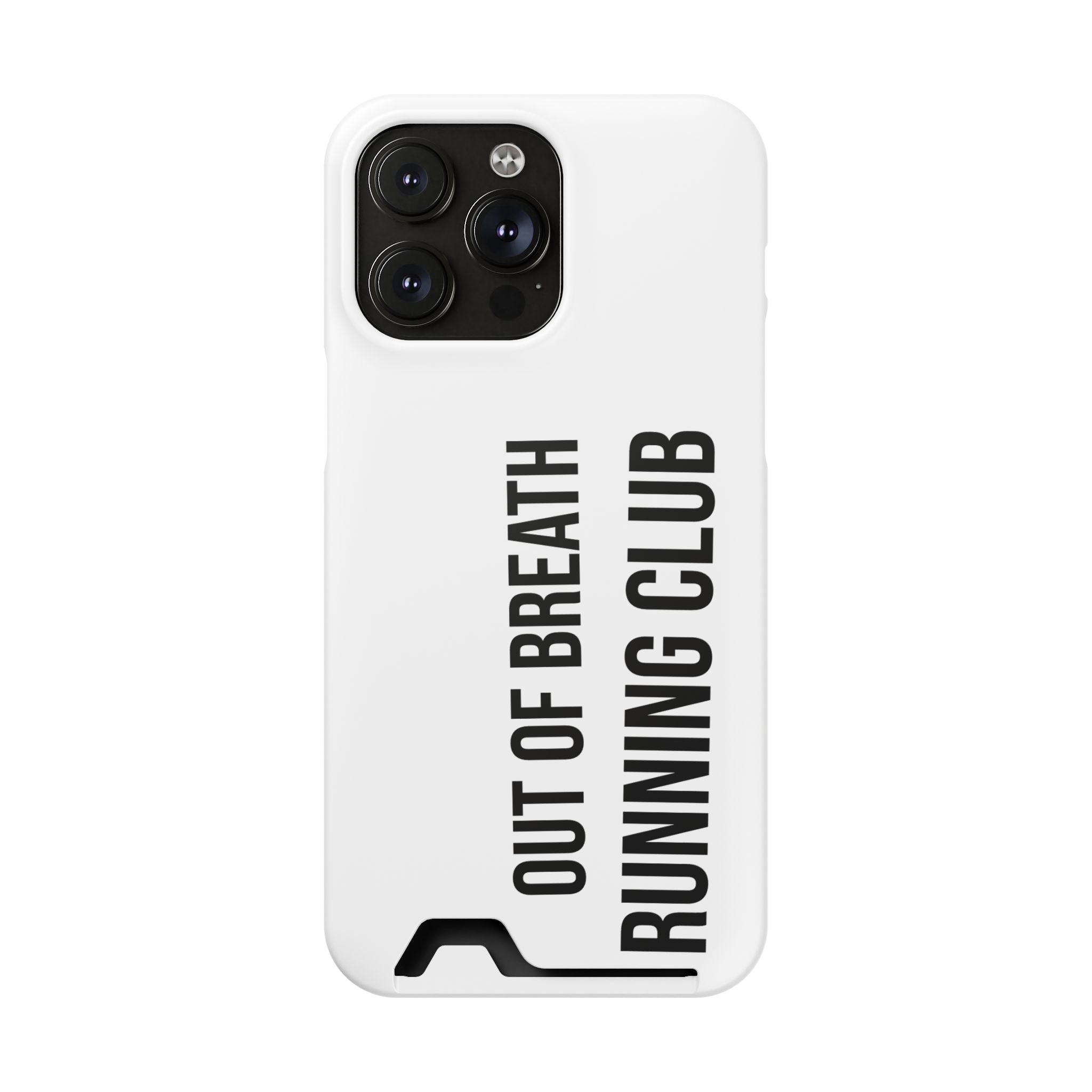 Phone Case with Card Holder — "Out of Breath Running Club" Minimalist Running Phone Wallet