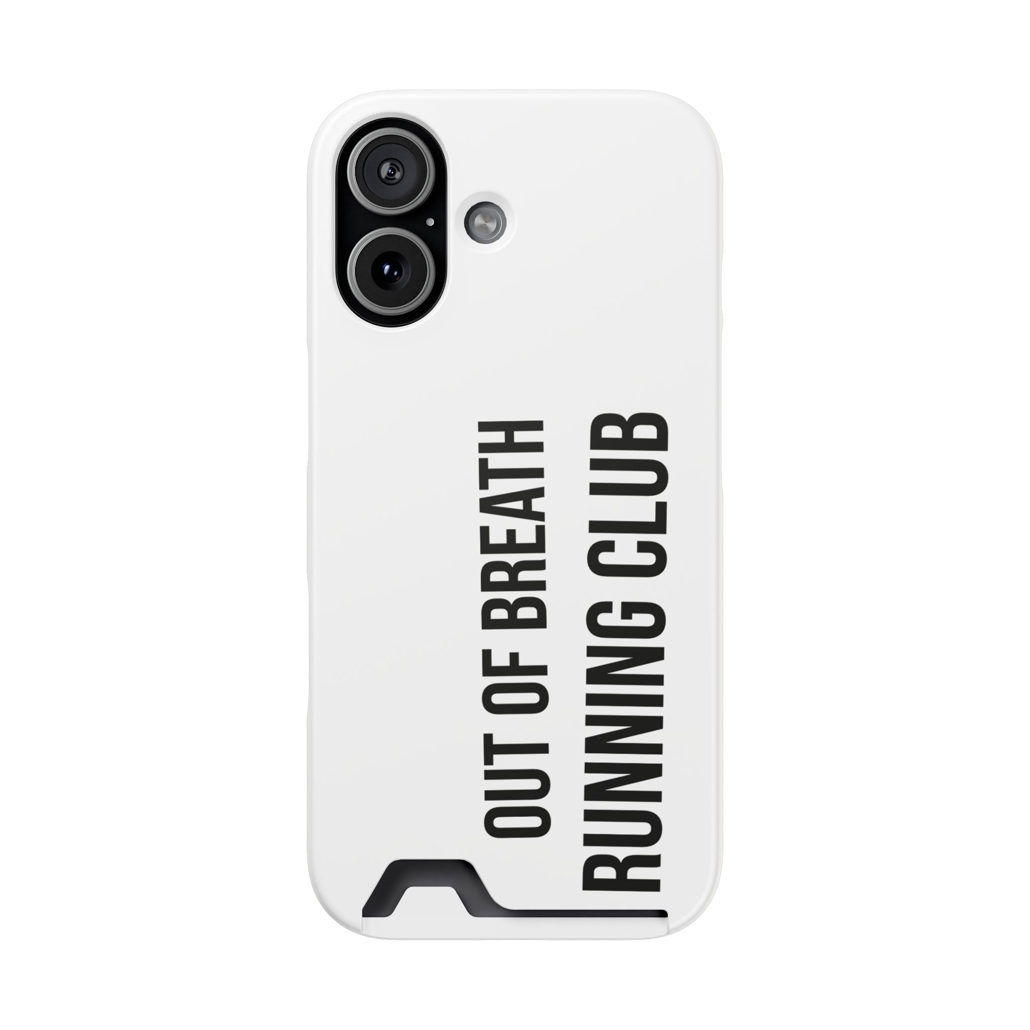 Phone Case with Card Holder — "Out of Breath Running Club" Minimalist Running Phone Wallet