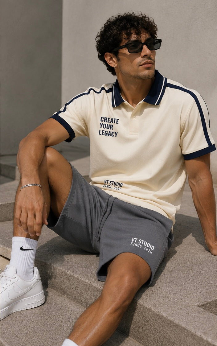 Unisex Contrast Piping Polo Shirt