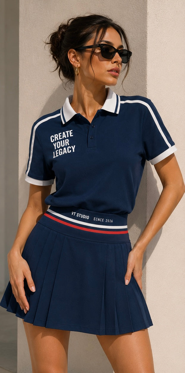Unisex Contrast Piping Polo Shirt