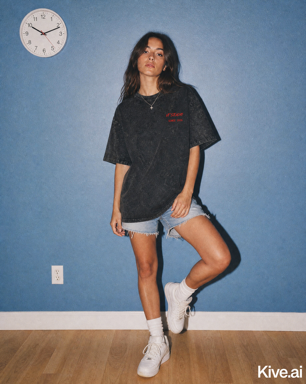 Snow Washed Oversized Cotton T-Shirt