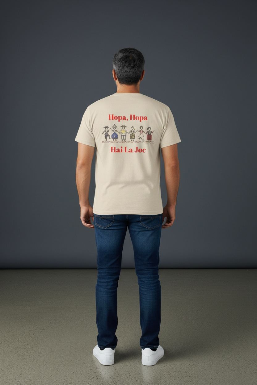 T-Shirt — 'Hopa Hopa Hai La Joc' Folk Dance Graphic Tee