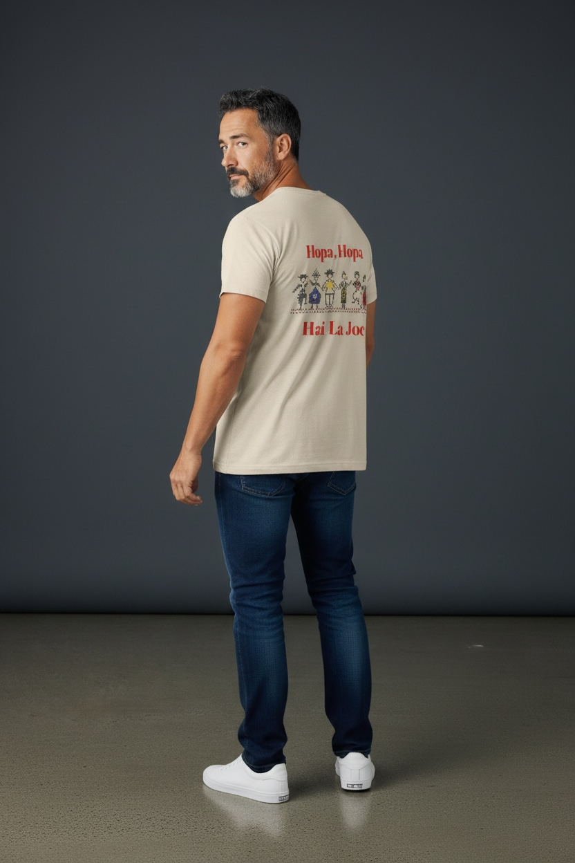 T-Shirt — 'Hopa Hopa Hai La Joc' Folk Dance Graphic Tee