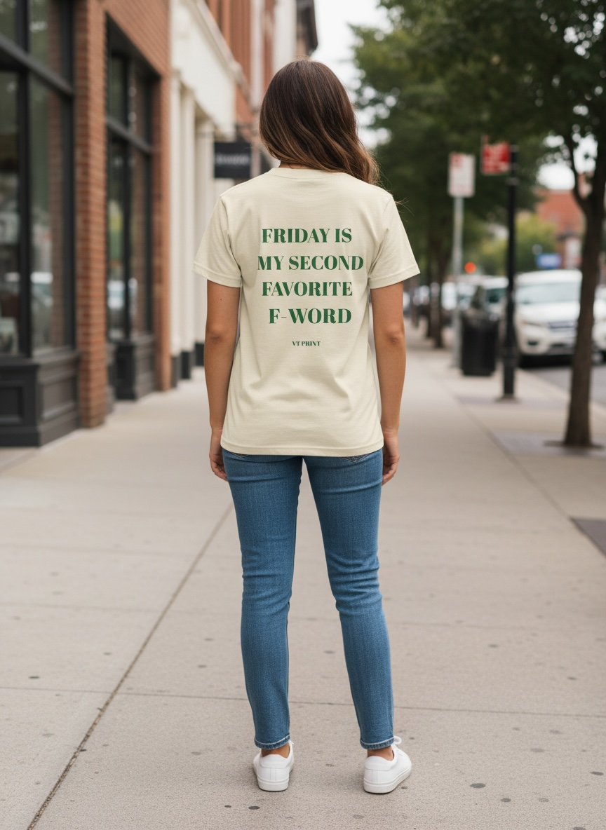 Graphic Tee — "Friday Is My Second Favorite F-Word" Casual Cotton T-Shirt