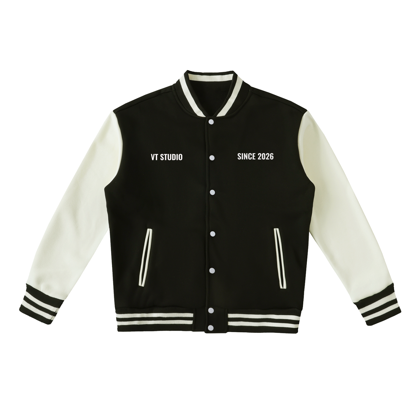 Unisex Two-Tone Fleeced Varsity Jacket