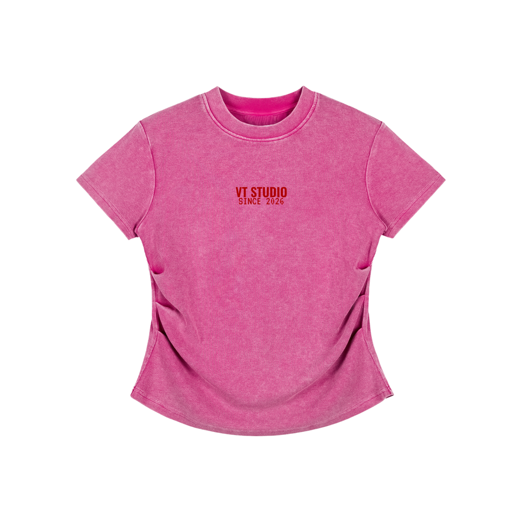 Vintage Washed Bodycon Cotton T-Shirt