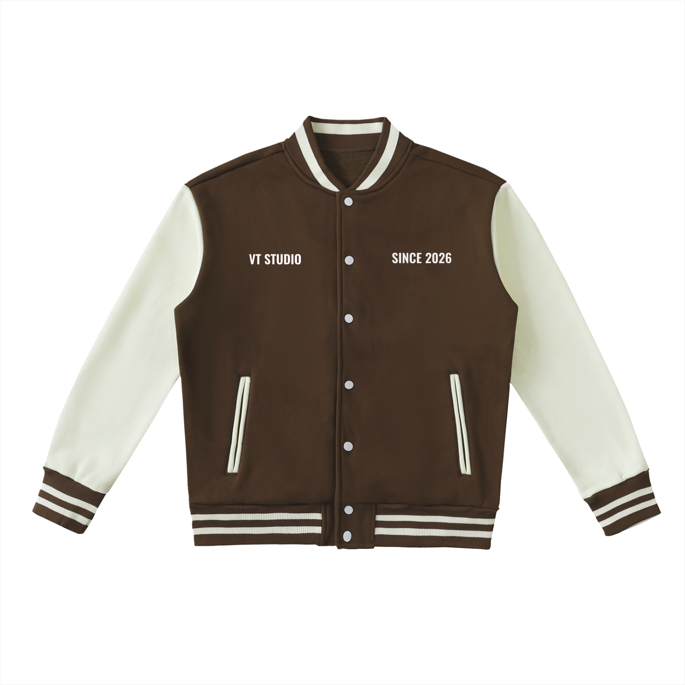 Unisex Two-Tone Fleeced Varsity Jacket